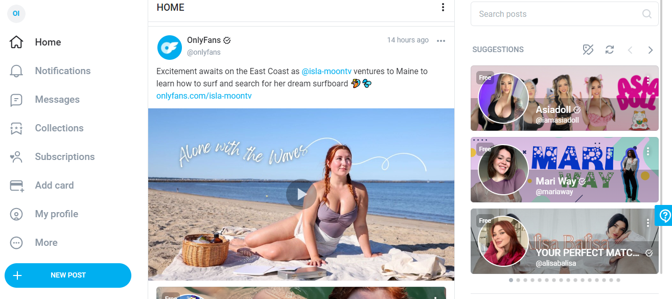 create onlyfans page